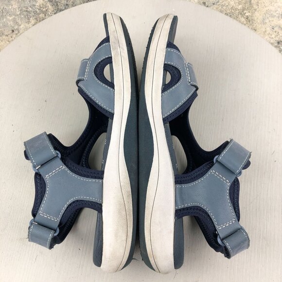 Clarks Women's Size 7M Cloudsteppers Mira Bay Denim Blue Strappy Sandals - Picture 9 of 15